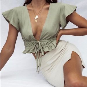 princess polly jamison reid top in khaki